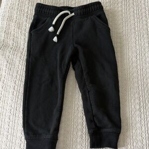 Kids Black Drawstring Jogger Pants